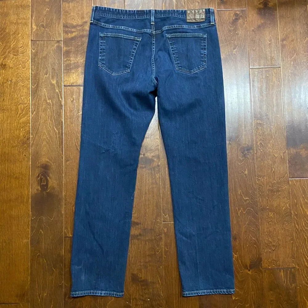 Adriano Goldschmied AG The Graduate Distressed Dark Denim Jeans Mens 40 x 34